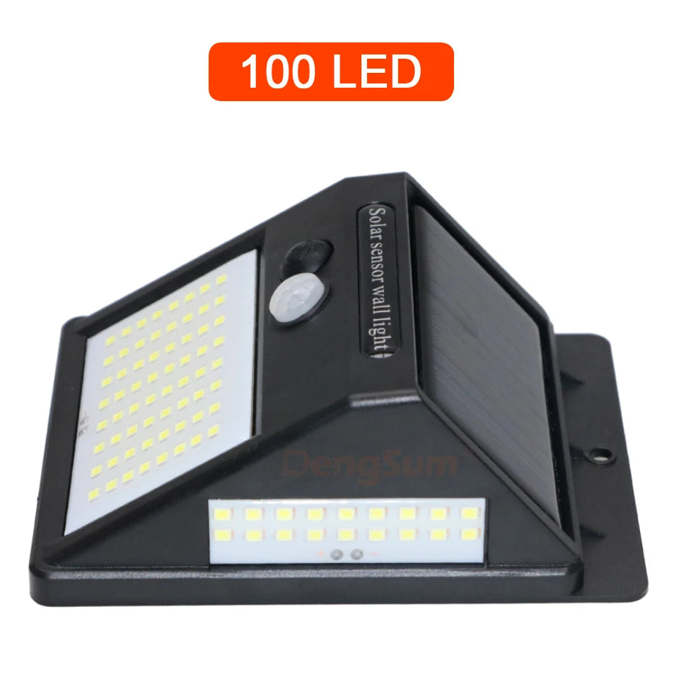 פנס סולארי חכם 100 LED עם חיישן תנועה