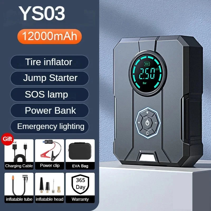 סטארטר נייד לרכב עם פאמפ – BUVAYE